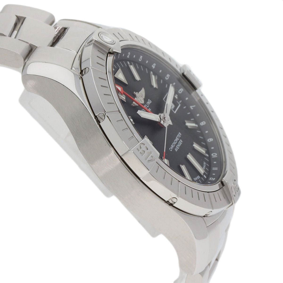 BREITLING ブライトリング A32397 アベンジャー オートマティック GMT 43 腕時計 SS メンズ 中古