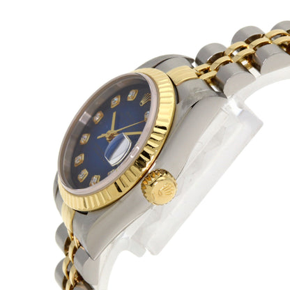 ROLEX ロレックス 69173G デイトジャスト 10P ダイヤモンド ブルーグラデーション 腕時計 SS レディース 中古