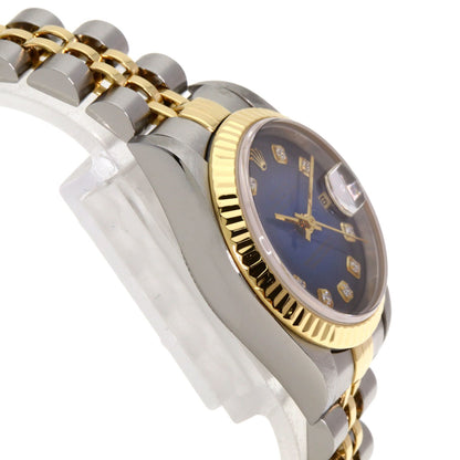 ROLEX ロレックス 69173G デイトジャスト 10P ダイヤモンド ブルーグラデーション 腕時計 SS レディース 中古