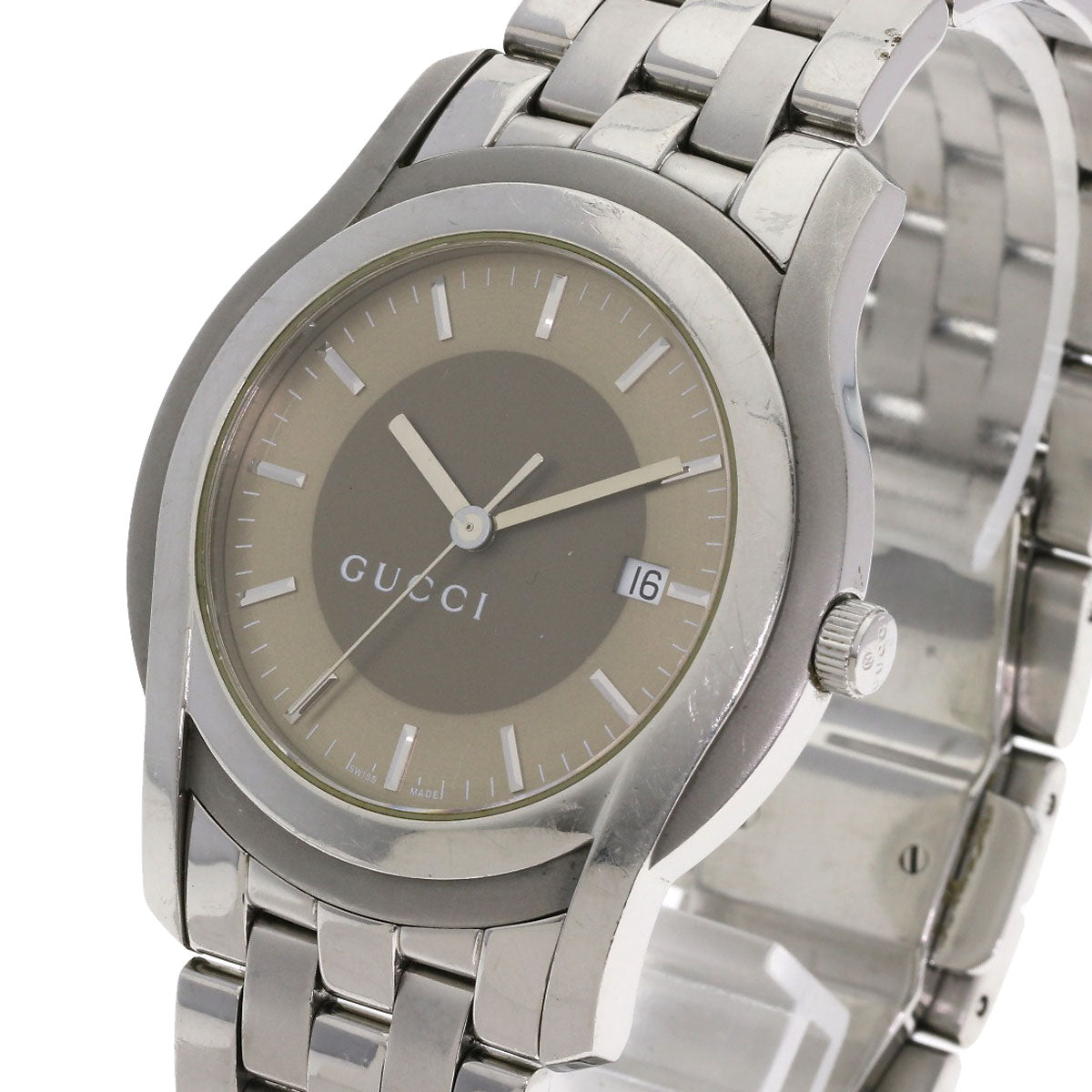 GUCCI グッチ 5500XL ラウンドフェイス 腕時計 SS メンズ 中古