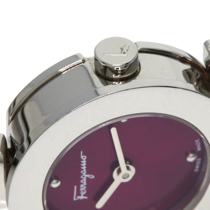 Salvatore Ferragamo サルヴァトーレフェラガモ ガンチーニ 腕時計 SS レディース 中古