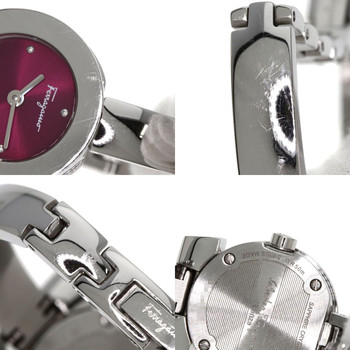 Salvatore Ferragamo サルヴァトーレフェラガモ ガンチーニ 腕時計 SS レディース 中古