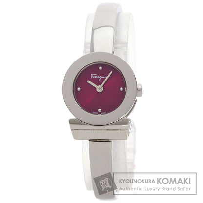 Salvatore Ferragamo サルヴァトーレフェラガモ ガンチーニ 腕時計 SS レディース 中古