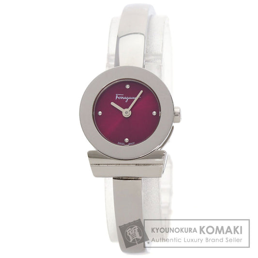 Salvatore Ferragamo サルヴァトーレフェラガモ ガンチーニ 腕時計 SS レディース 中古