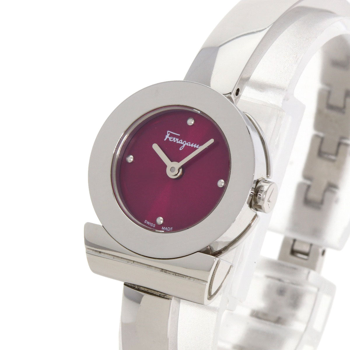 Salvatore Ferragamo サルヴァトーレフェラガモ ガンチーニ 腕時計 SS レディース 中古