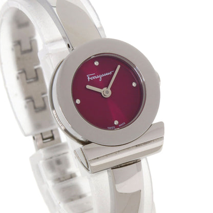 Salvatore Ferragamo サルヴァトーレフェラガモ ガンチーニ 腕時計 SS レディース 中古