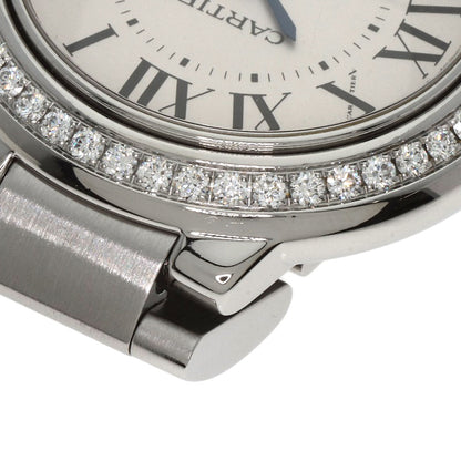 CARTIER カルティエ W4BB0015 バロンブルー ベゼル ダイヤモンド 腕時計 SS レディース 中古