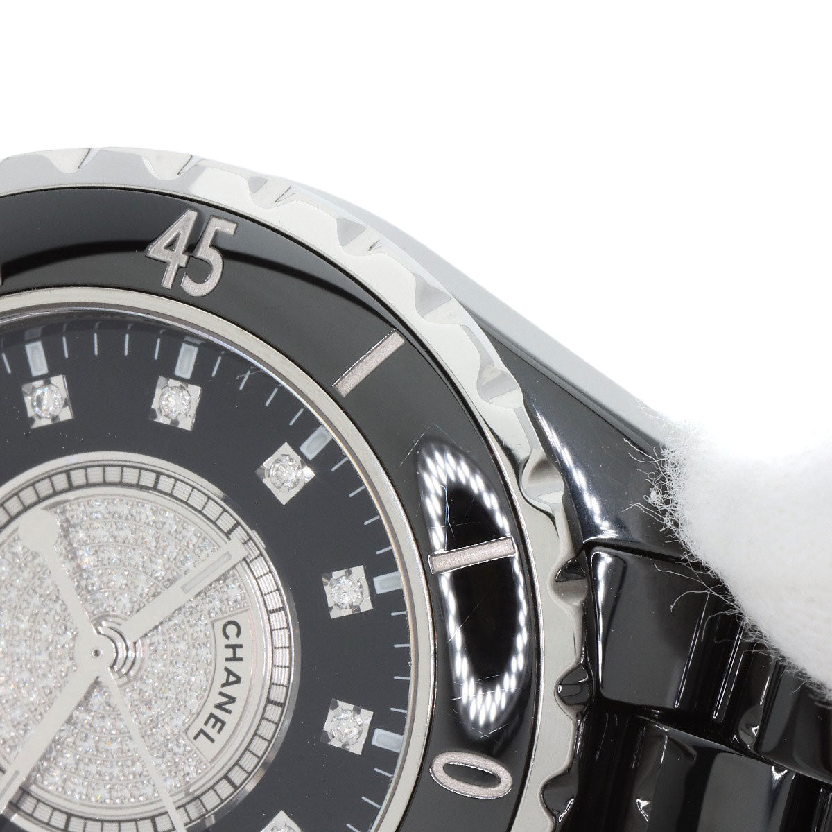 CHANEL シャネル H2122 J12 33mm センター ダイヤモンド 腕時計 セラミック レディース 中古