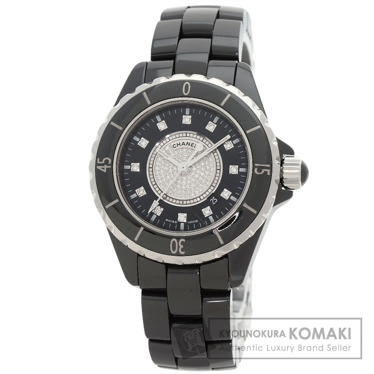 CHANEL シャネル H2122 J12 33mm センター ダイヤモンド 腕時計 セラミック レディース 中古