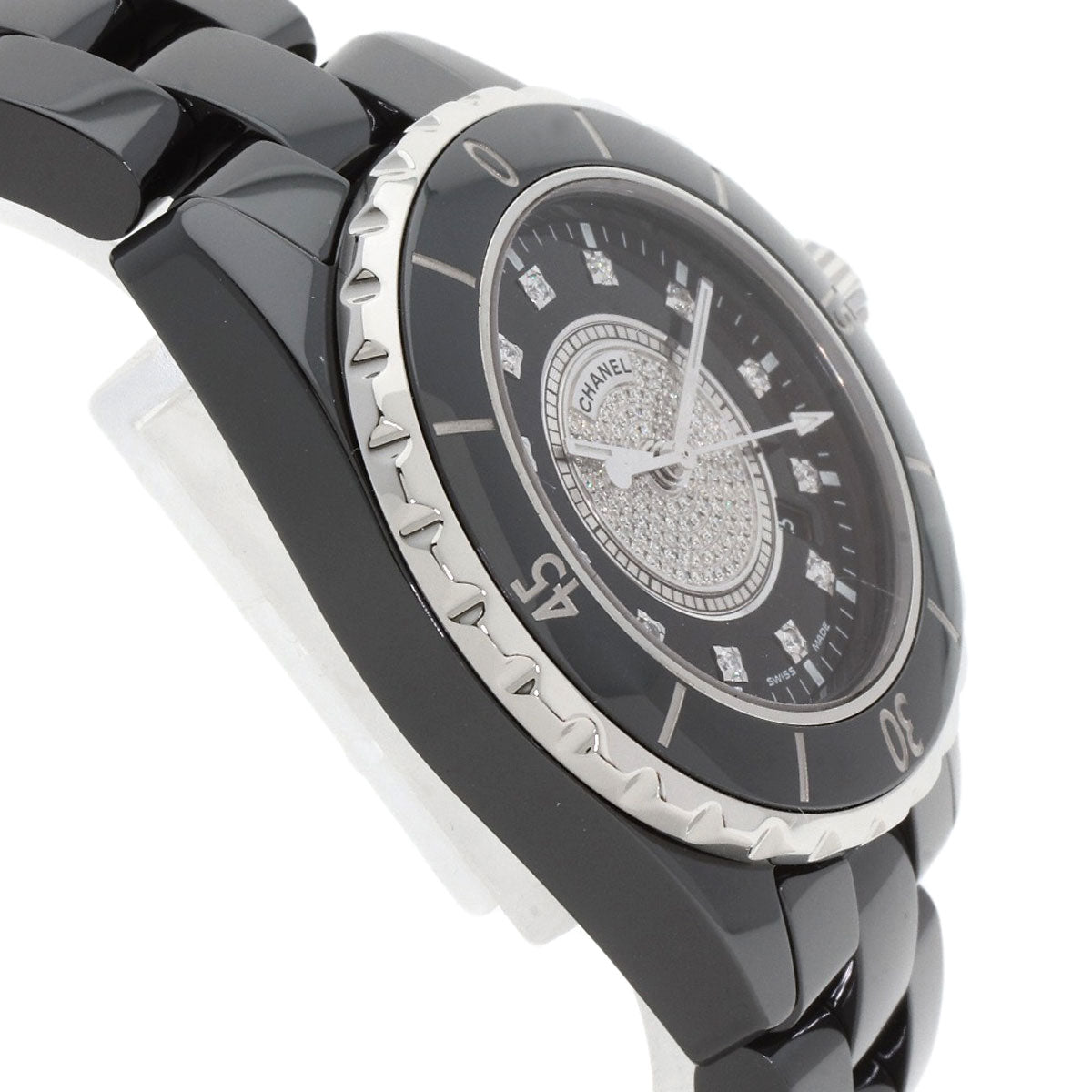 CHANEL シャネル H2122 J12 33mm センター ダイヤモンド 腕時計 セラミック レディース 中古