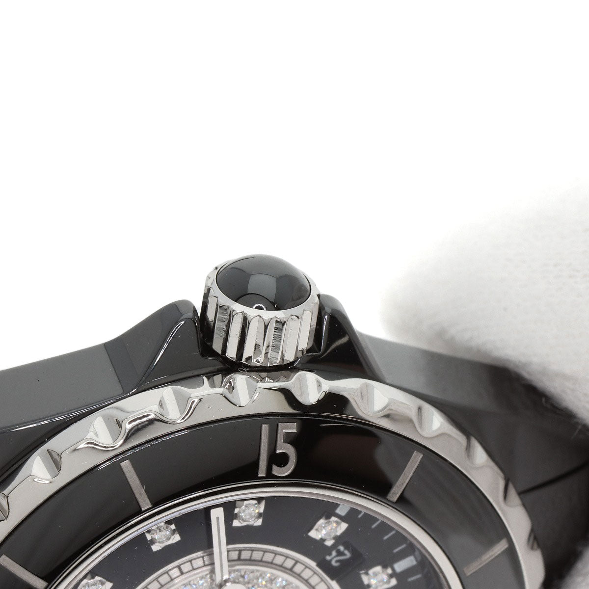 CHANEL シャネル H2122 J12 33mm センター ダイヤモンド 腕時計 セラミック レディース 中古