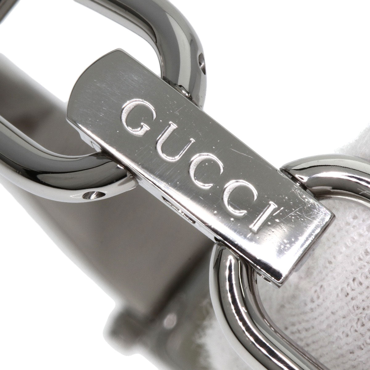 GUCCI グッチ 1500L スクエアフェイス バングル ピンクシェル 腕時計 SS レディース 中古