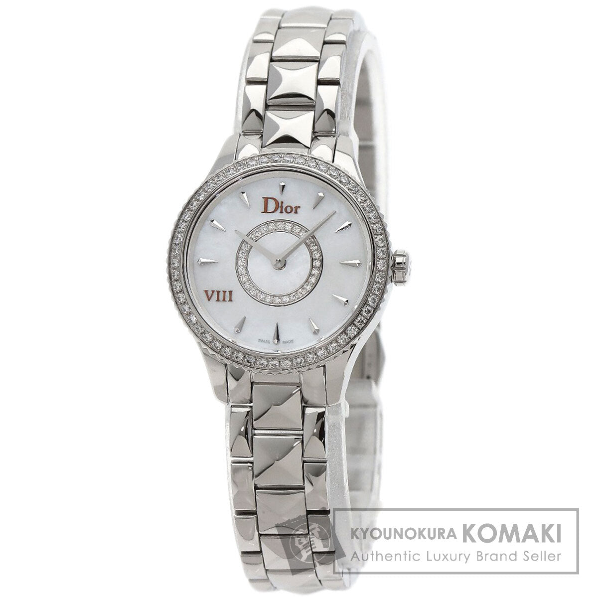 Dior ディオール CD151110M001 モンテーニュ ダイヤモンドベゼル 腕時計 SS レディース 中古
