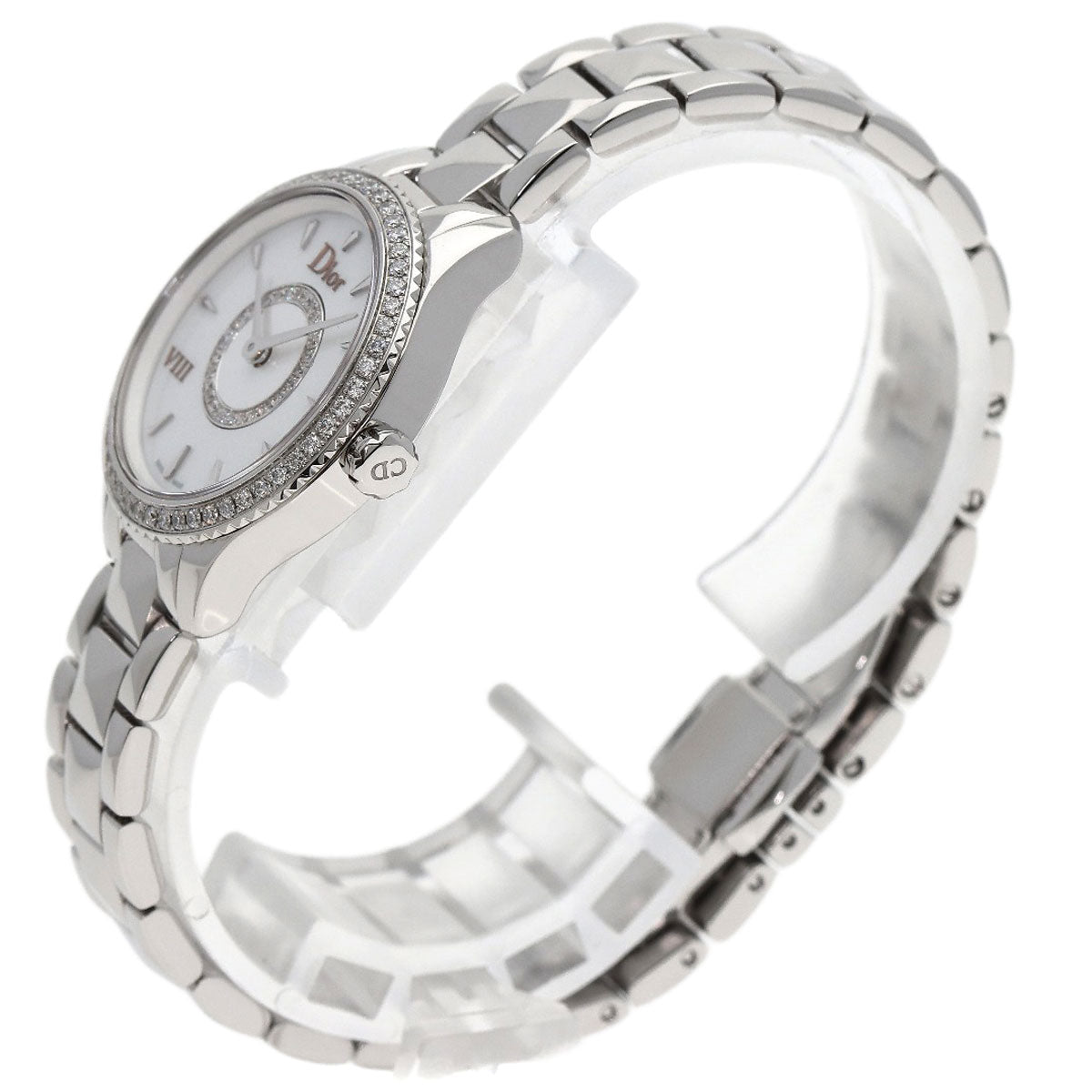 Dior ディオール CD151110M001 モンテーニュ ダイヤモンドベゼル 腕時計 SS レディース 中古