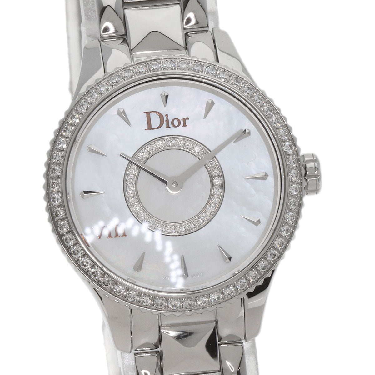 Dior ディオール CD151110M001 モンテーニュ ダイヤモンドベゼル 腕時計 SS レディース 中古