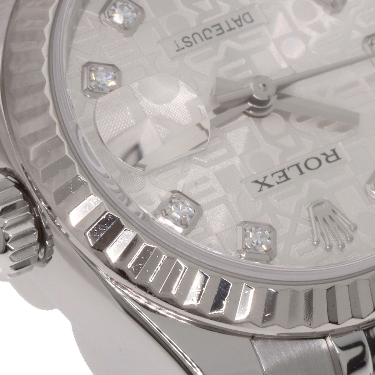 ROLEX ロレックス 179174G デイトジャスト 10P ダイヤモンド 腕時計 SS レディース 中古