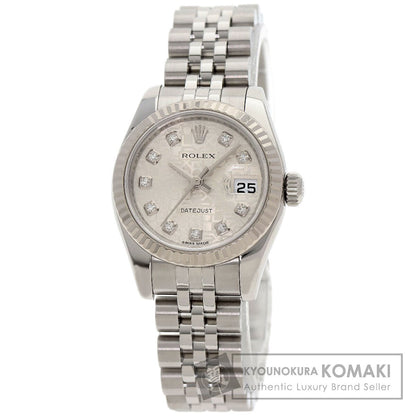 ROLEX ロレックス 179174G デイトジャスト 10P ダイヤモンド 腕時計 SS レディース 中古