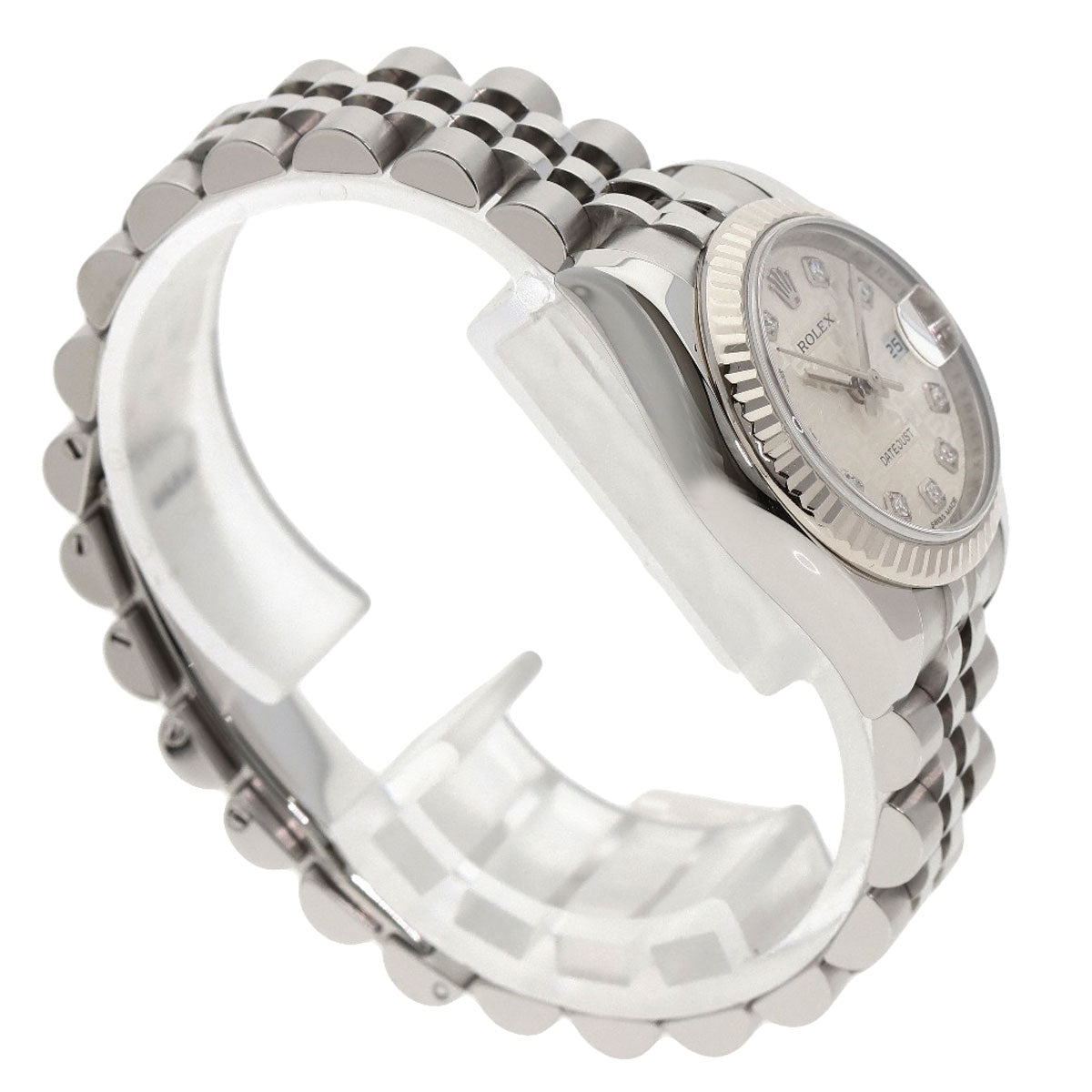 ROLEX ロレックス 179174G デイトジャスト 10P ダイヤモンド 腕時計 SS レディース 中古