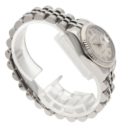 ROLEX ロレックス 179174G デイトジャスト 10P ダイヤモンド 腕時計 SS レディース 中古