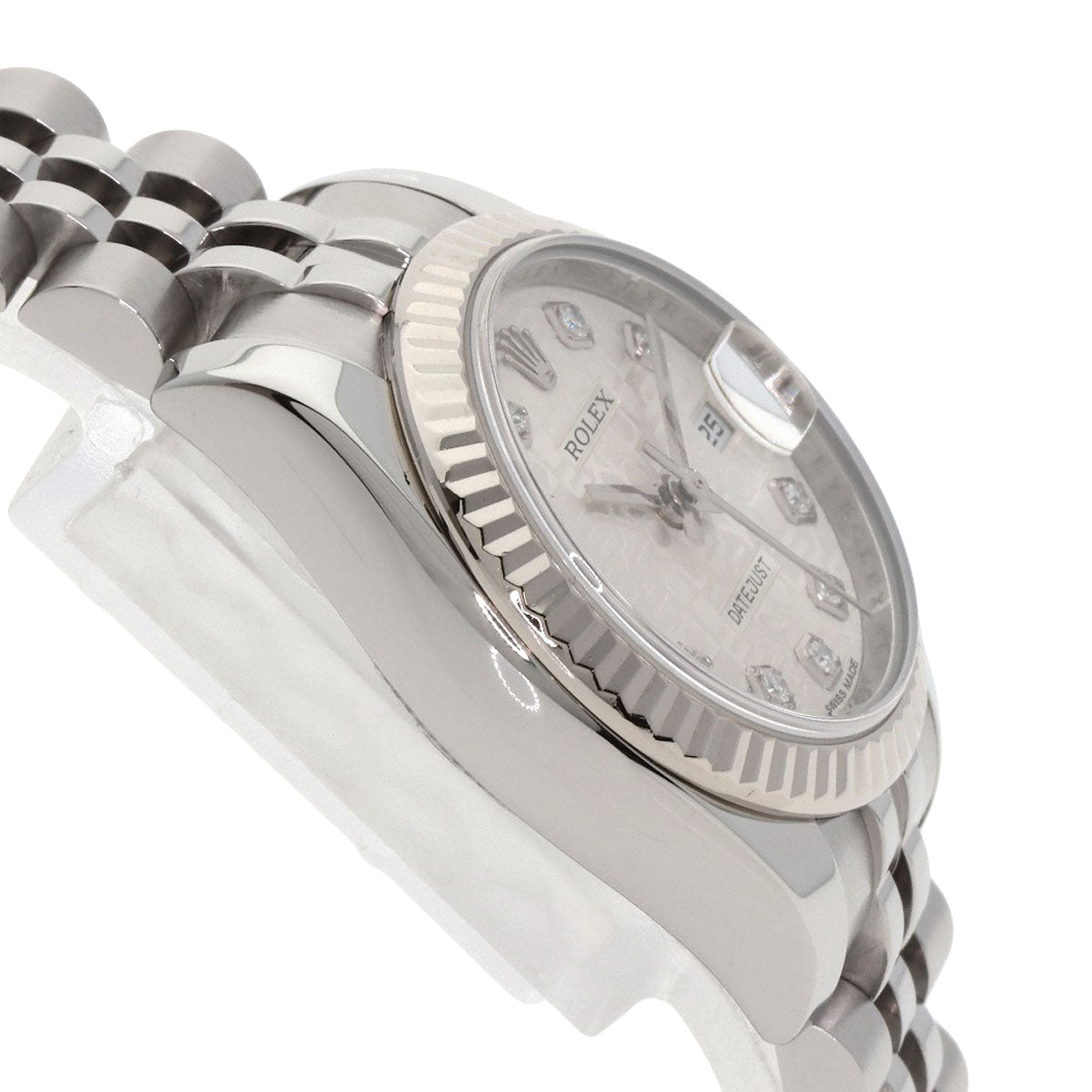 ROLEX ロレックス 179174G デイトジャスト 10P ダイヤモンド 腕時計 SS レディース 中古
