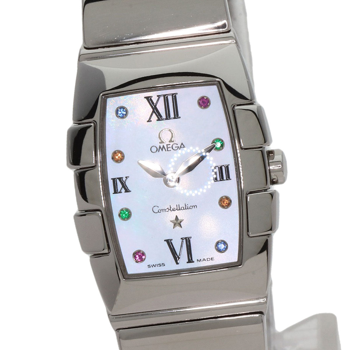 OMEGA オメガ 1584.79 コンステレーション クアドレラ 8P カラーストーン 腕時計 SS レディース 中古