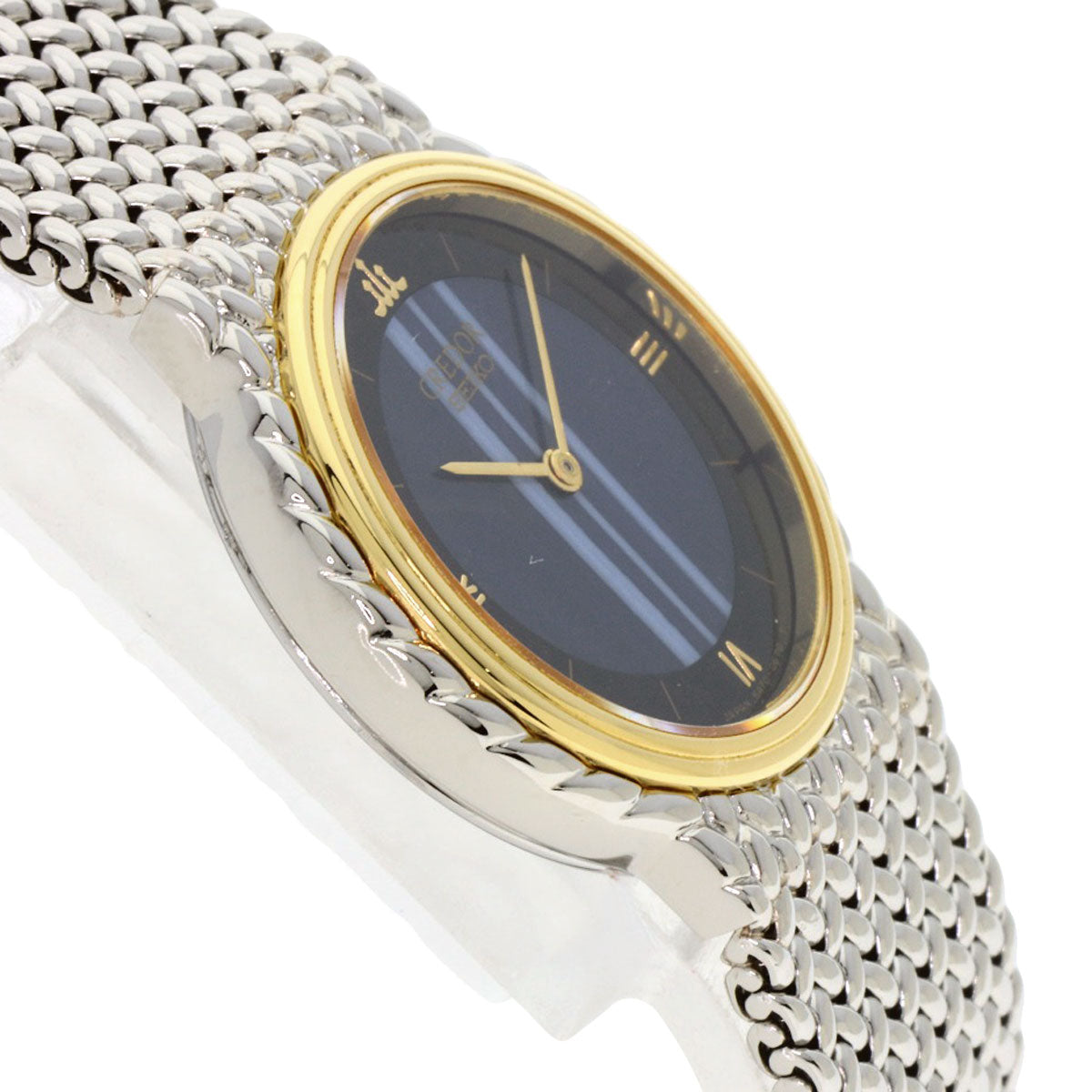 SEIKO セイコー 5A70-0260 クレドール ラウンドフェイス ブルーメノウ 腕時計 SS レディース 中古