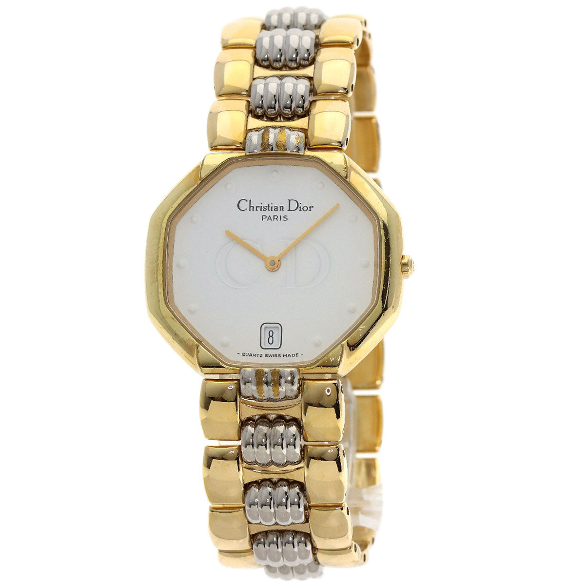 CHRISTIAN DIOR クリスチャンディオール D45-134 オクタゴン 腕時計 GP レディース 中古