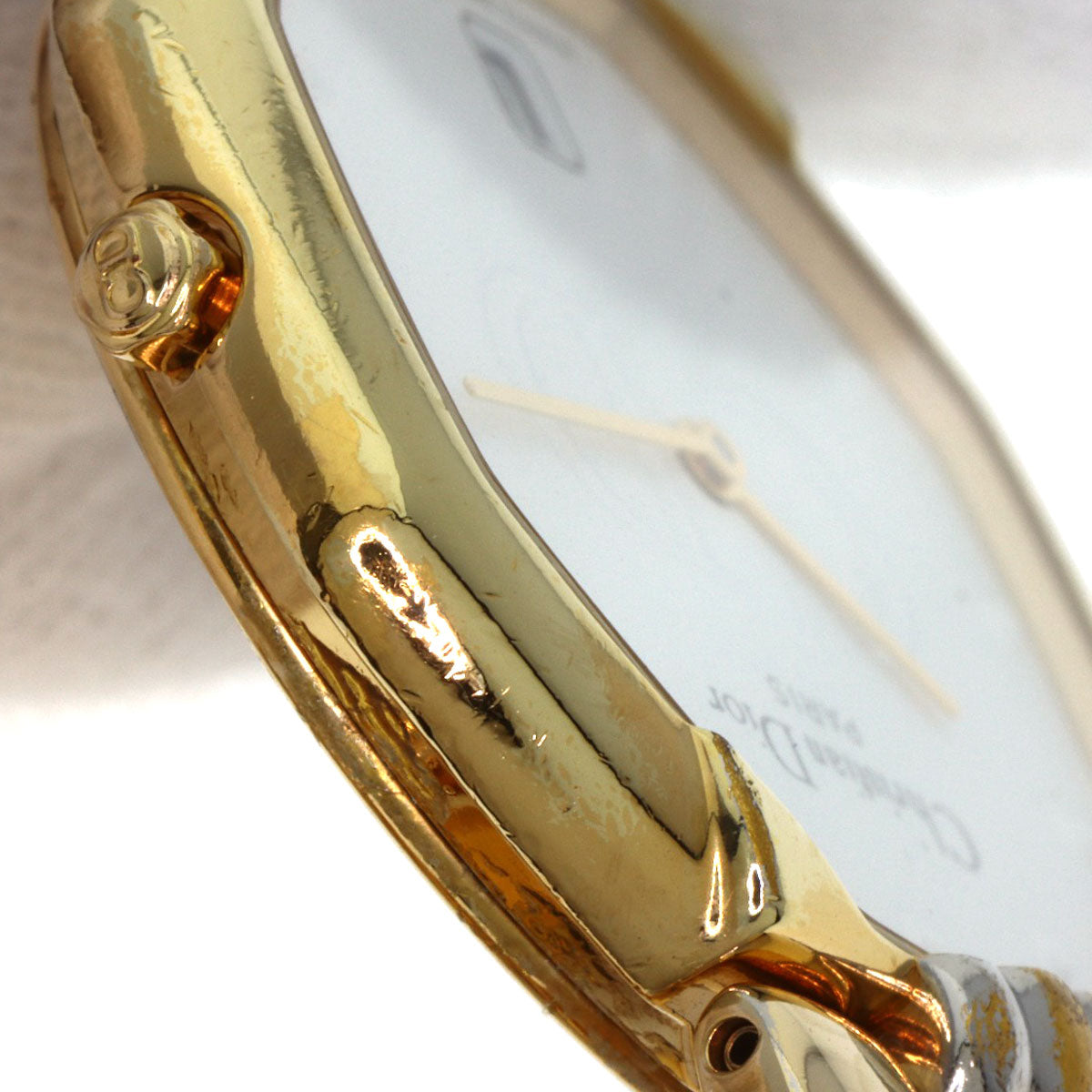 CHRISTIAN DIOR クリスチャンディオール D45-134 オクタゴン 腕時計 GP レディース 中古