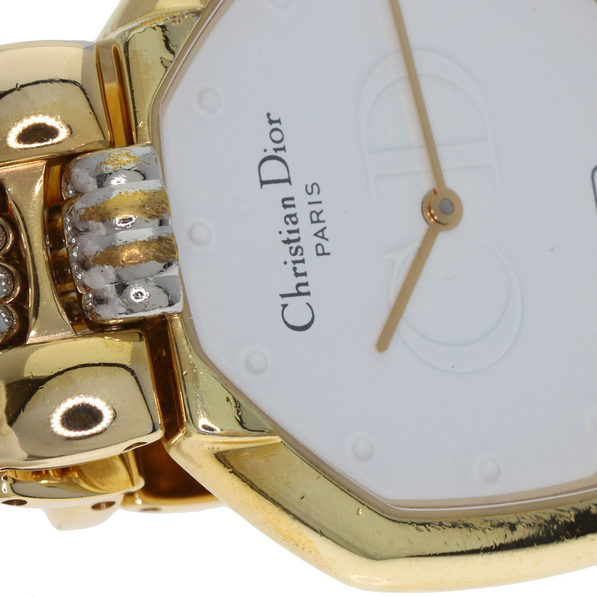 CHRISTIAN DIOR クリスチャンディオール D45-134 オクタゴン 腕時計 GP レディース 中古