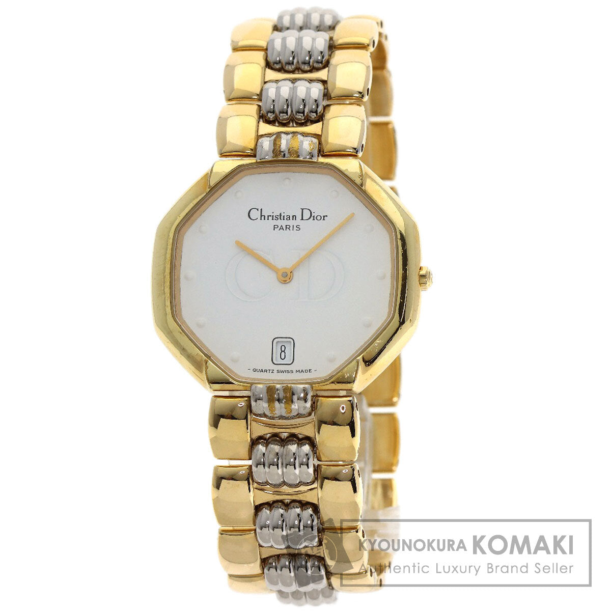 CHRISTIAN DIOR クリスチャンディオール D45-134 オクタゴン 腕時計 GP レディース 中古