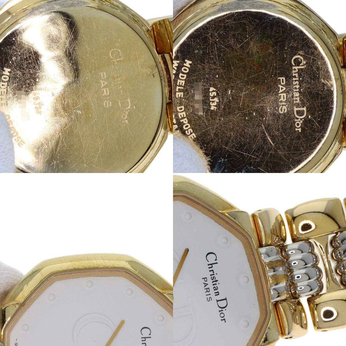 CHRISTIAN DIOR クリスチャンディオール D45-134 オクタゴン 腕時計 GP レディース 中古