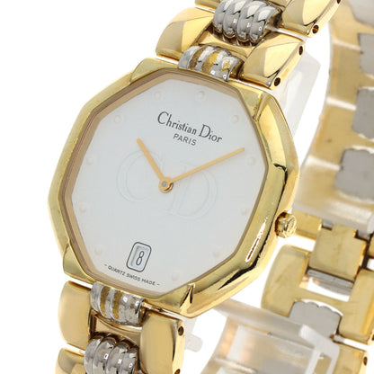 CHRISTIAN DIOR クリスチャンディオール D45-134 オクタゴン 腕時計 GP レディース 中古