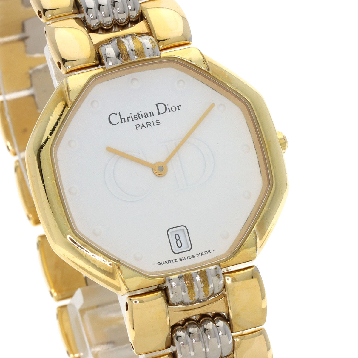 CHRISTIAN DIOR クリスチャンディオール D45-134 オクタゴン 腕時計 GP レディース 中古