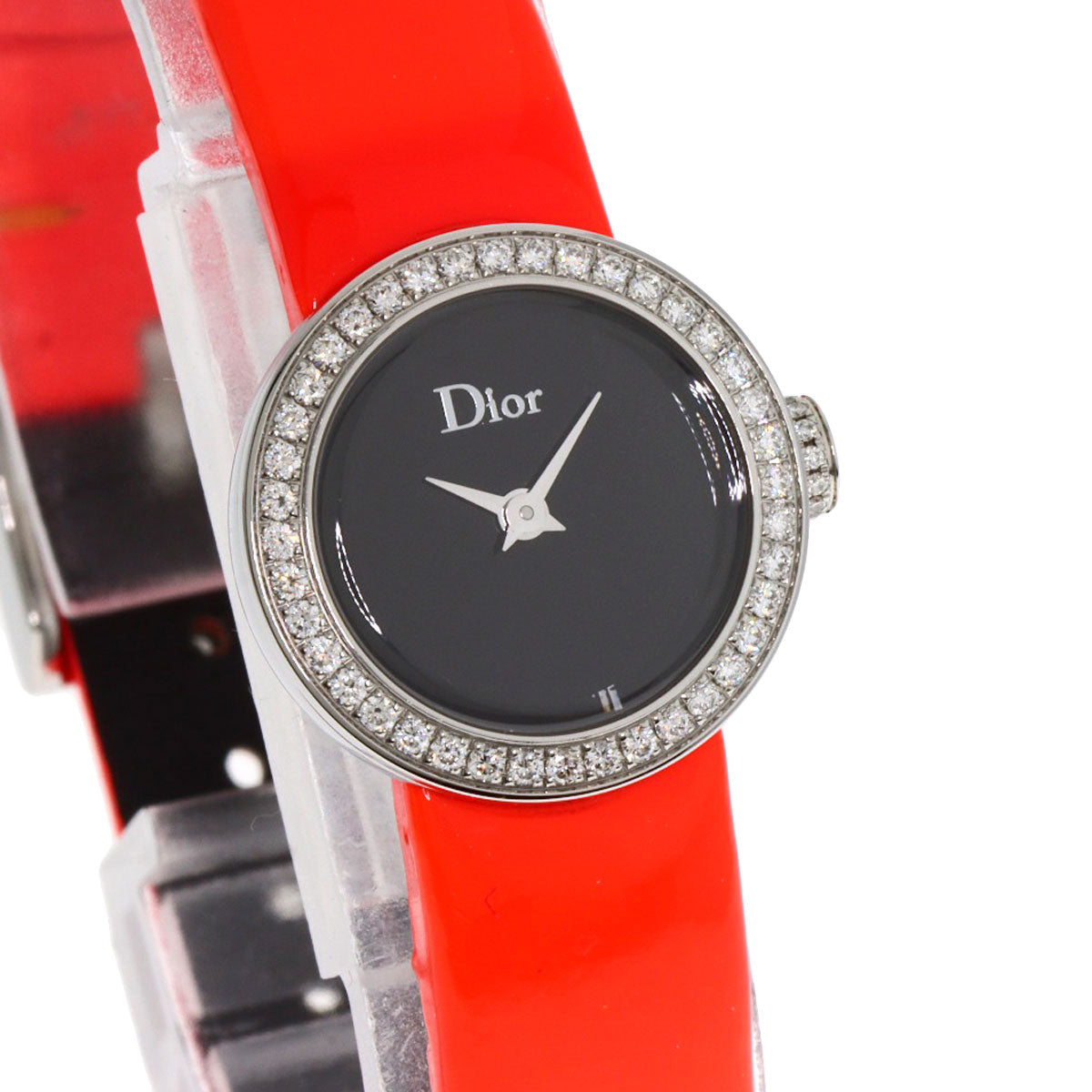 CHRISTIAN DIOR クリスチャンディオール CD040110 ラ ミニ ディ ドゥ ダイヤモンド 腕時計 SS レディース 中古