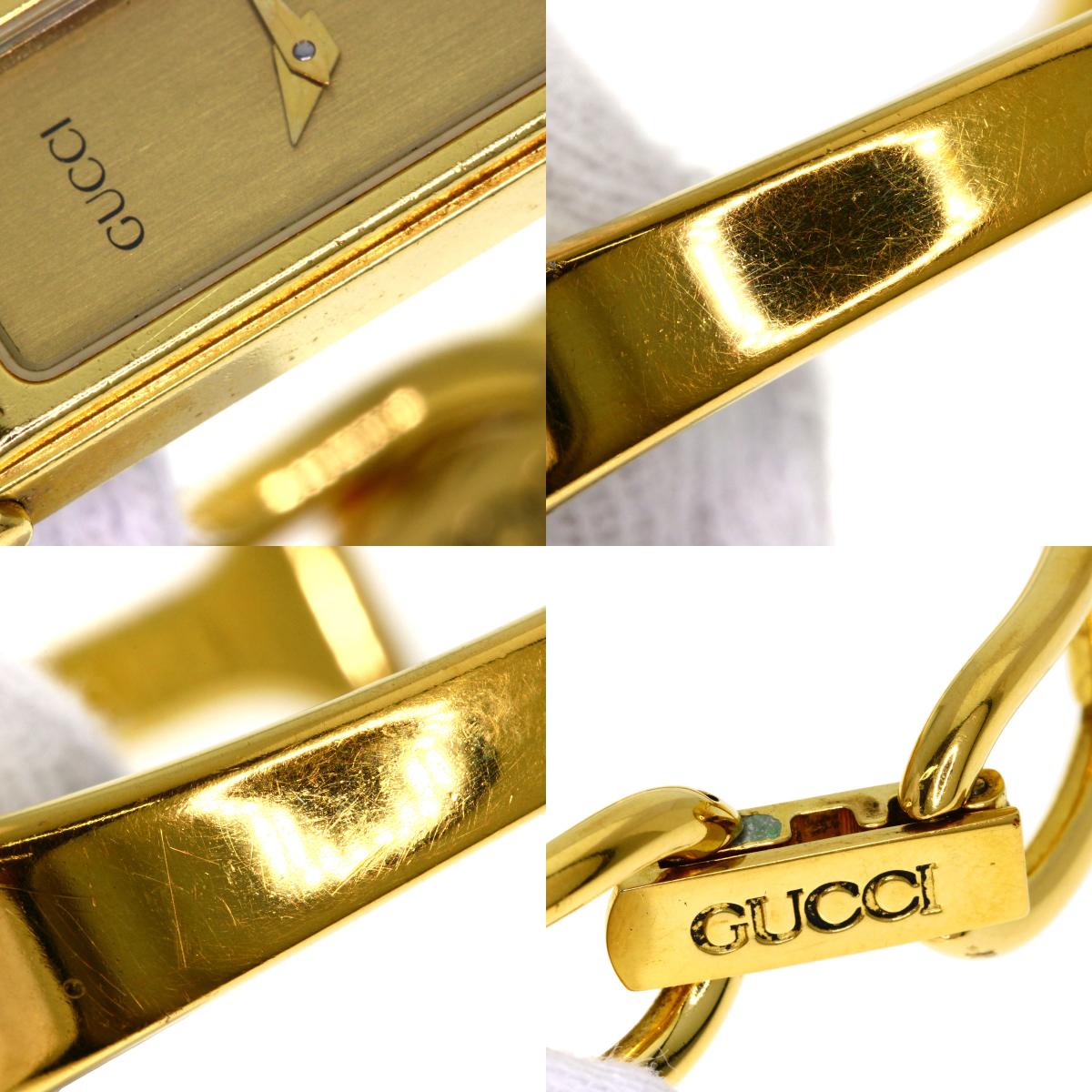 GUCCI グッチ 1500L スクエアフェイス 腕時計 GP レディース 中古