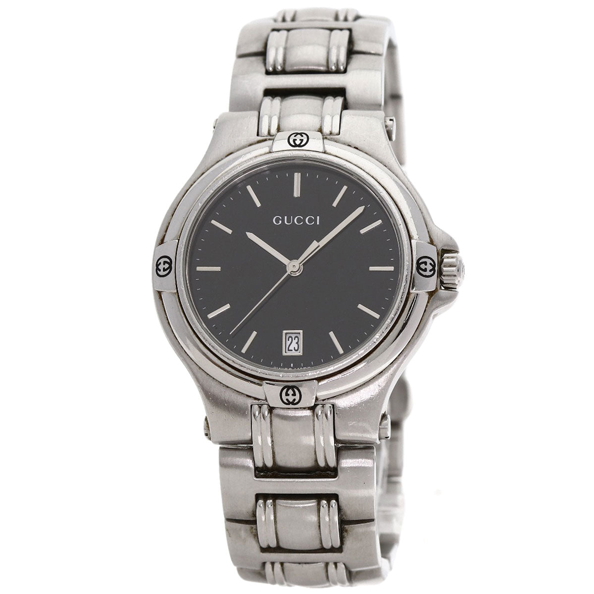 GUCCI グッチ 9040M ラウンドフェイス 腕時計 SS メンズ 中古