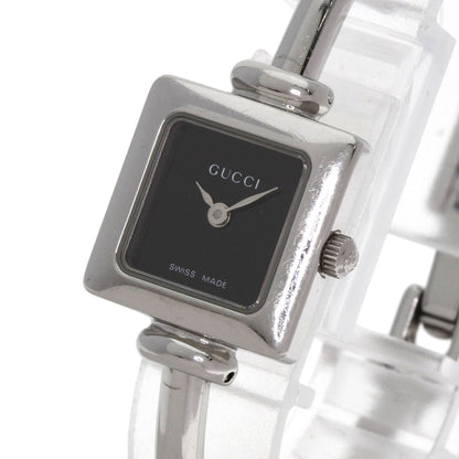 GUCCI グッチ 1900L スクエアフェイス バングル 腕時計 SS レディース 中古