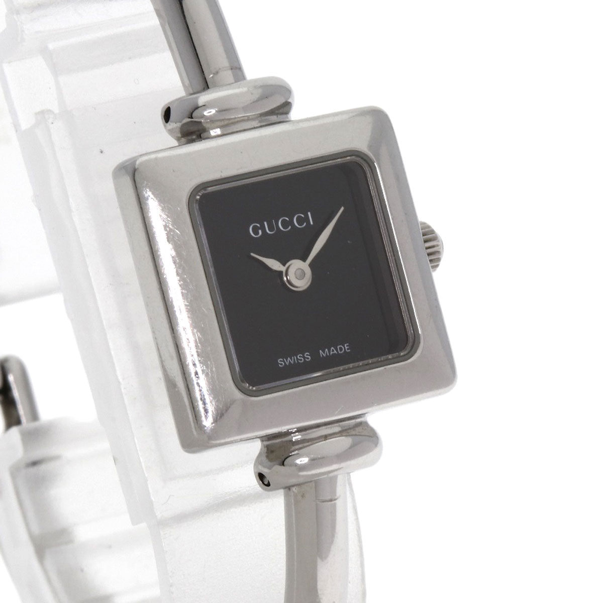GUCCI グッチ 1900L スクエアフェイス バングル 腕時計 SS レディース 中古