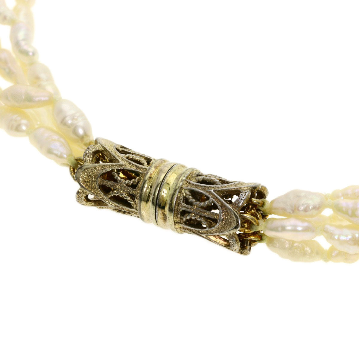 SELECT JEWELRY セレクトジュエリー 淡水パール 真珠 3本セット ネックレス SV レディース 中古