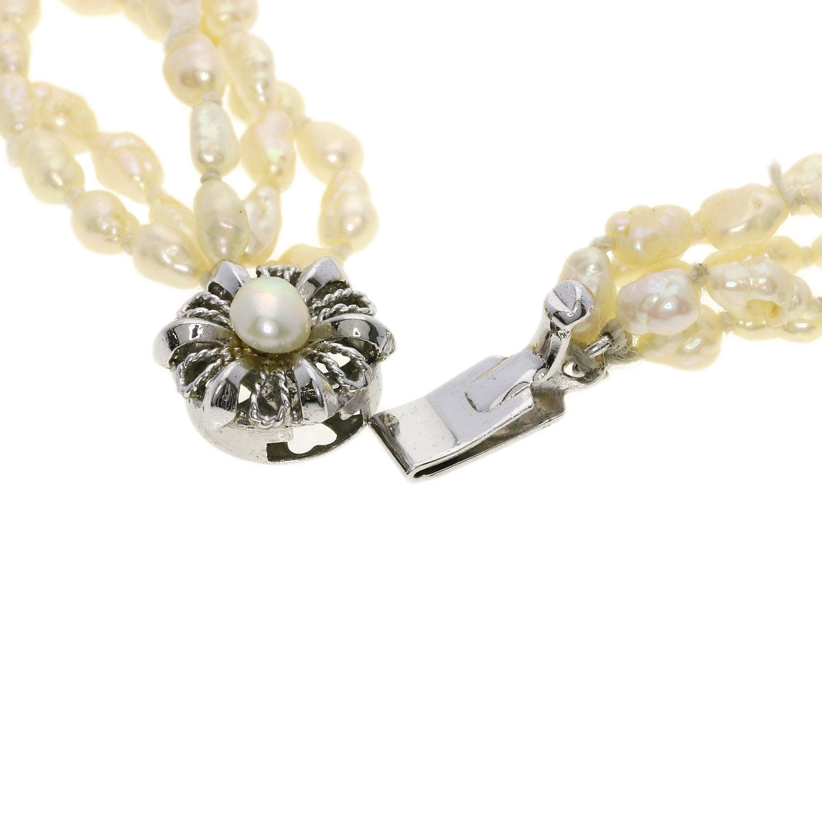 SELECT JEWELRY セレクトジュエリー 淡水パール 真珠 3本セット ネックレス SV レディース 中古