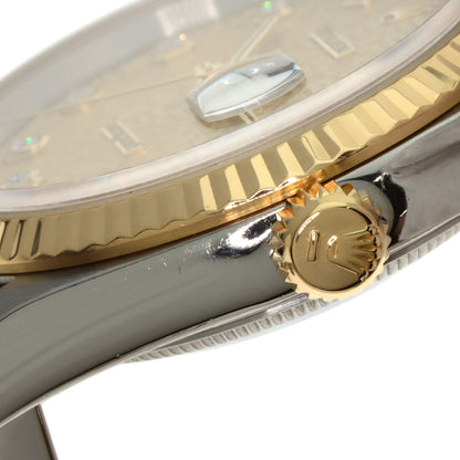 ROLEX ロレックス 16233G デイトジャスト 10P ダイヤモンド 腕時計 SS メンズ 中古