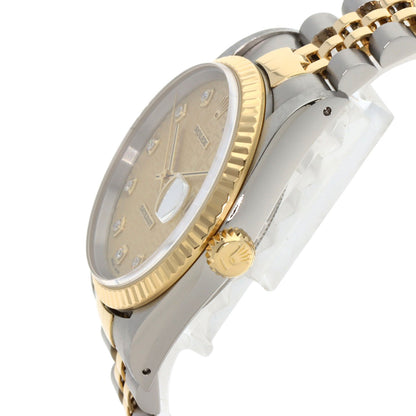 ROLEX ロレックス 16233G デイトジャスト 10P ダイヤモンド 腕時計 SS メンズ 中古