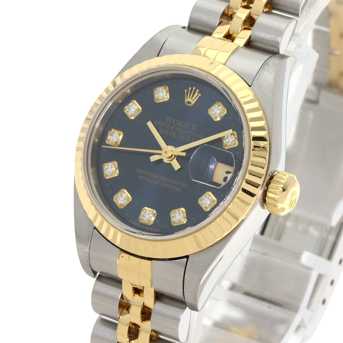ROLEX ロレックス 79173G デイトジャスト 10P ダイヤモンド 腕時計 SS レディース 中古