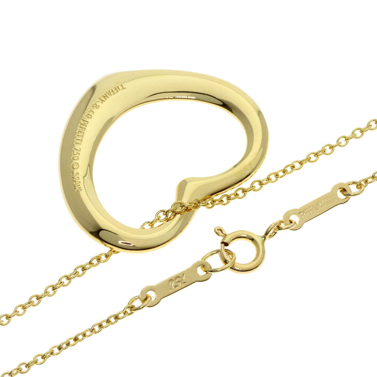 TIFFANY&Co. ティファニー オープンハート ネックレス K18YG レディース 中古