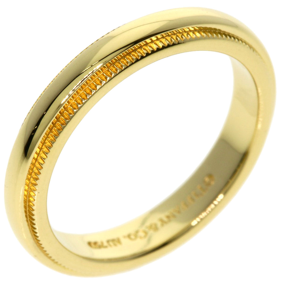 TIFFANY&Co. ティファニー ミルグレイン リング・指輪 K18YG レディース 中古