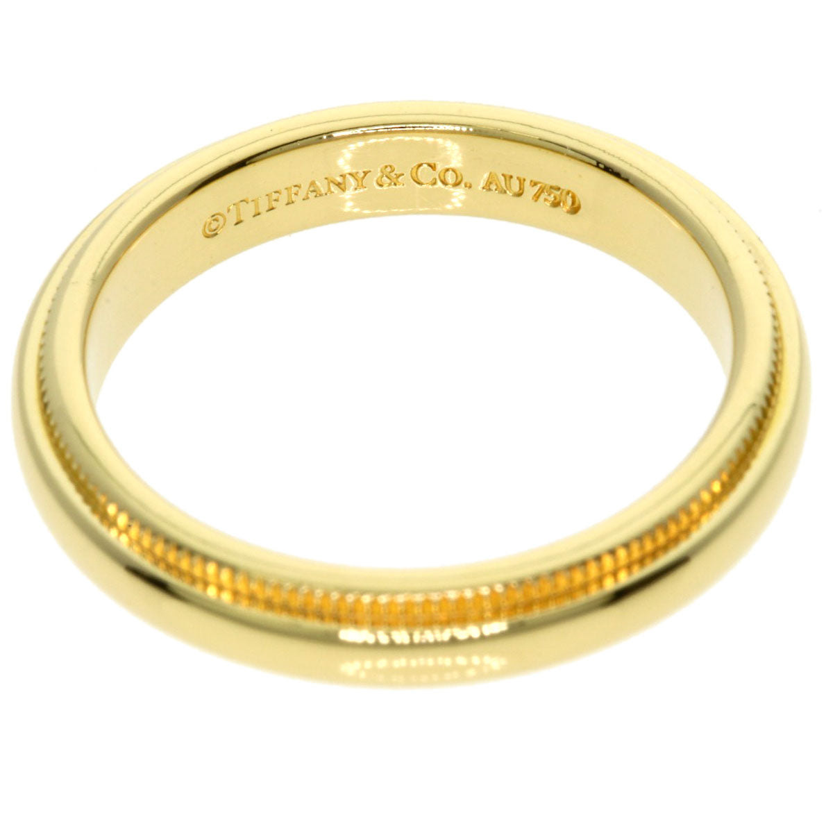 TIFFANY&Co. ティファニー ミルグレイン リング・指輪 K18YG レディース 中古