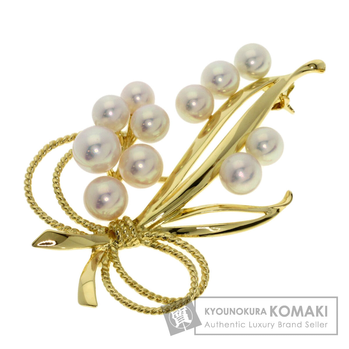 MIKIMOTO ミキモト パール 真珠 ブローチ K18YG レディース 中古