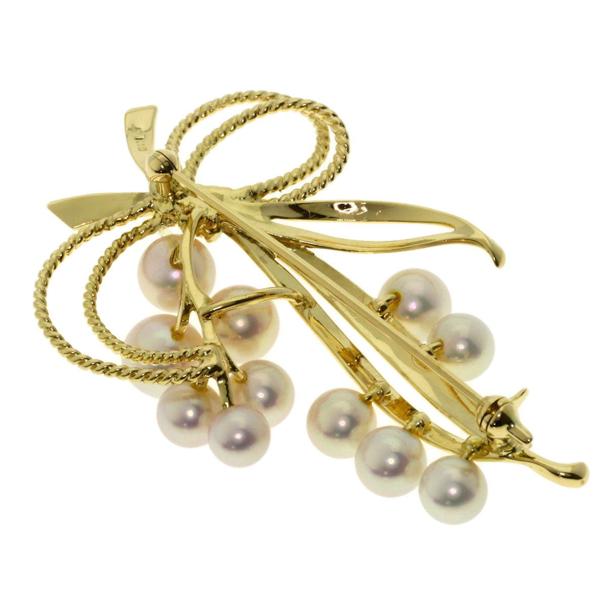 MIKIMOTO ミキモト パール 真珠 ブローチ K18YG レディース 中古