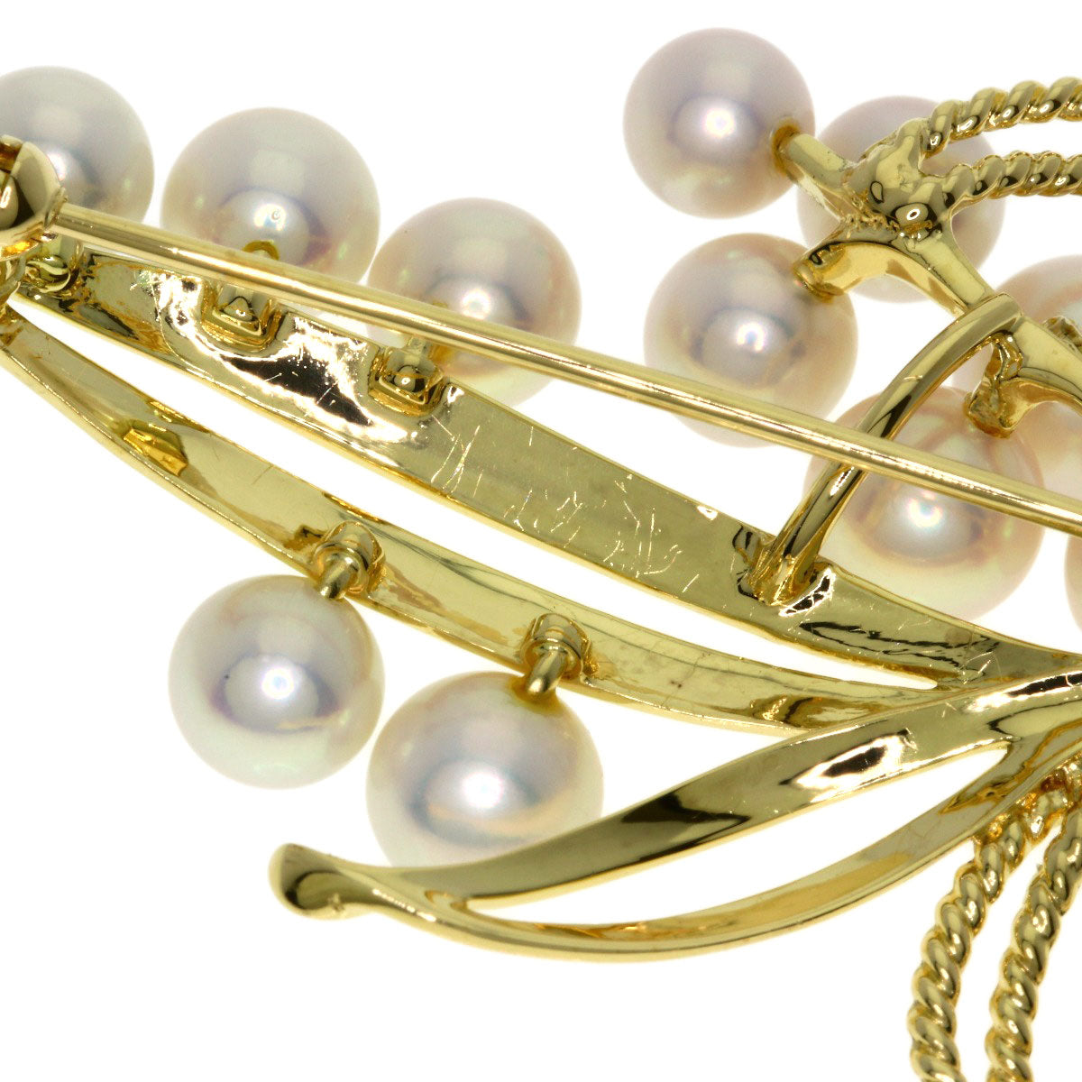 MIKIMOTO ミキモト パール 真珠 ブローチ K18YG レディース 中古