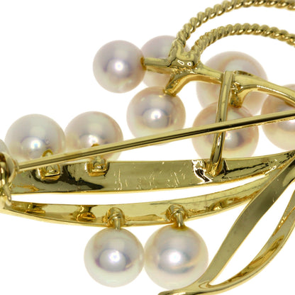MIKIMOTO ミキモト パール 真珠 ブローチ K18YG レディース 中古